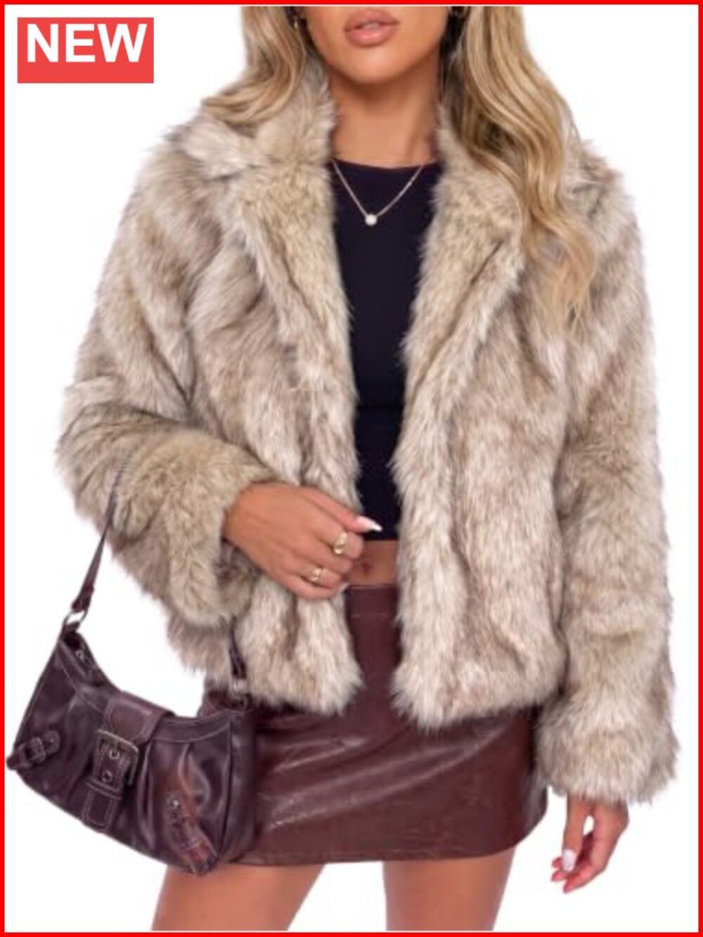 Women's Reversible Faux Fur Coat Fluffy Warm Winter Jacket